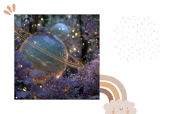 Cosmic Pillow Case Design, Glitter Pillow Sublimation Product Image 2