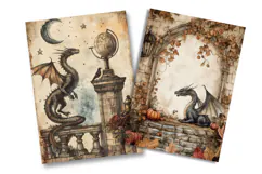 Enchanted Dragon Junk Journal Pages Product Image 2