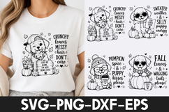 Crunchy Leaves Messy Hair Dog SVG PNG Product Image 1