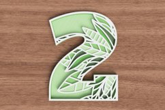 Layered Botanical Number Laser Cut File - Number 2 Product Image 1