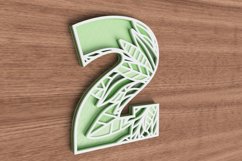 Layered Botanical Number Laser Cut File - Number 2 Product Image 2