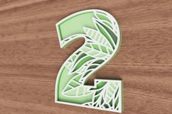 Layered Botanical Number Laser Cut File - Number 2 Product Image 3