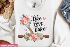 .Like Love Bake PNG, Kitchen Quotes Clipart PNG Product Image 3
