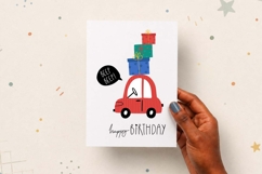 Kids Car Happy Birthday Card | EPS SVG PNG JPG AI Product Image 2