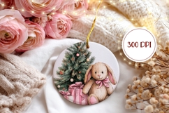 Christmas Rabbit Ornament, Christmas Tree Ornament Design Product Image 2