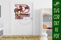 Unicorn Capital Monogram Letter name sign P SVG Product Image 2