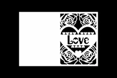 Valentine's Day Card of Heart, Love, and Roses Papercut Product Image 2