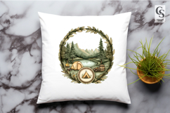 Mountain Camping Badge Clipart Sublimation PNG Product Image 3