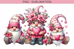 Valentine Gnome Png - Digital Download - Valentines Card Product Image 1