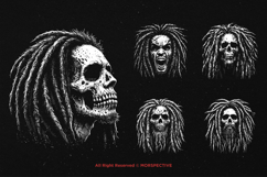 10 Bundle Dark Art Marley Skull Rasta Bob Dreadlocks Hair Product Image 3