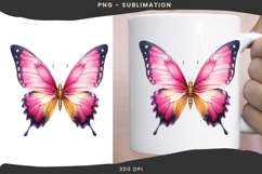 Watercolor Valentine butterfly png design for T-shirts Product Image 2