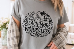 Beach More Worry Less Svg, Summer Vibes Svg, Vacation Svg. Product Image 3