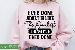 Being An Adult SVG Design, Funny Adult SVG, Sarcastic Quote Product Image 2