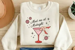 Meet Me At Midnight PNG - Retro New Year’s Eve Sublimation Product Image 2