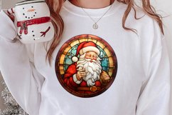 Stained Glass Painting Of Santa Clipart Sublimation Product Image 2
