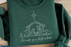 For Unto Us a Child Is Born Nativity PNG, Isaiah 9:6 Christi Product Image 2