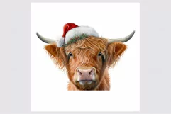 Christmas highland cow clipart, Christmas clipart, Product Image 2