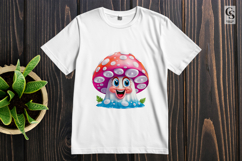 Cute Smiling Mushroom Faces Clipart Sublimation PNG Product Image 2