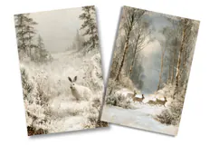 Snowy Rabbit Junk Journal Pages Product Image 2