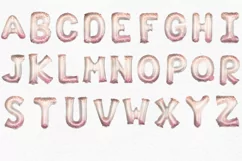 Pink Glitter Ombre | Balloon Alphabet Clipart PNG Product Image 2
