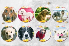 Dogs &amp; flowers | Sublimation Round earring design bundle Product Image 2