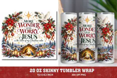 More Wonder Less Worry Christmas PNG, Jesus Christmas Nativi Product Image 1