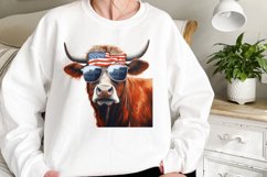 Highland Cow 4th of July Clipart, 4th of July Clipart Product Image 8