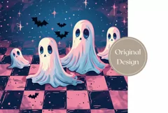 Halloween Tumbler Design, Kawaii Ghost Tumbler Sublimation Product Image 2