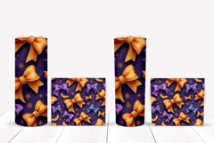 Cute Bows Tumbler Wrap, Cartoon Halloween Bats Tumbler Print Product Image 2