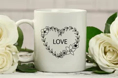 Flower Heart Svg Floral Wreath Svg Flower svg Product Image 5