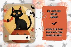 Cartoon Halloween Black Cat Money Card, Printable Halloween Product Image 2