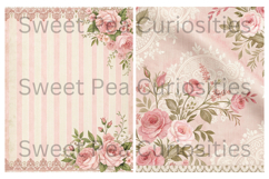 Shabby Chic, Pink, Paper, Floral, Papers, Junk Journal Product Image 2
