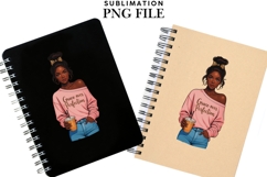 Motivational Melanin woman Sublimation PNG, Graphic Illustra Product Image 2