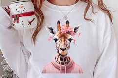 Cute Pink Christmas Animals Clipart Sublimation Product Image 2