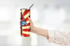 Patriotic Rooster 20 oz Tumbler Wrap - 4th of July Tumbler Product Image 2