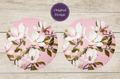 Flowers Car Coasters Designs, Magnolia Sublimation PNG Product Image 2