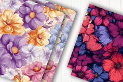 Bright Pink Floral Digital Paper Product Image 2