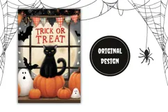 Trick Or Treat Garden Flag, Halloween Black Cat Garden Flag Product Image 2