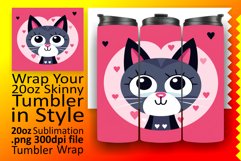 Whimsical Cat Illustration Tumbler Art Product Image 1