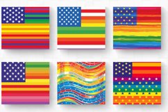 Rainbow American Flag Tumbler Wrap, 20oz Skinny Tumbler Wrap Product Image 2