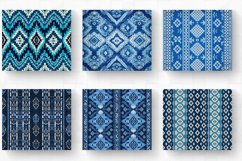 Aztec Knitted Blue Fabric Tumbler Wrap, 20oz Skinny Tumbler Product Image 2