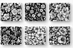 Black &amp; White Floral Tumbler Wraps, 20oz Skinny Tumbler Wrap Product Image 2