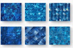 Blue Glittery Geometric Tumbler Wrap, 20oz Skinny Tumbler Wr Product Image 2