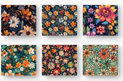 Batik Flowers Garden Tumbler Wrap, 20oz Skinny Tumbler Wrap Product Image 2