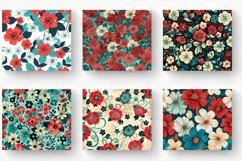 Red &amp; Teal Flowers Tumbler Wrap, 20oz Skinny Tumbler Wrap Product Image 2