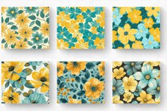 Yellow &amp; Teal Flowers Tumbler Wrap, 20oz Skinny Tumbler Wrap Product Image 2