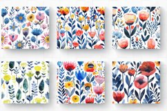 Watercolor Scandinavian Flowers Tumbler Wrap, 20oz Skinny Tu Product Image 2