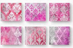 Pink and Silver Damask Tumbler Wrap, 20oz Skinny Tumbler Wra Product Image 2