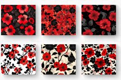 Red &amp; Black Flowers Tumbler Wrap, 20oz Skinny Tumbler Wrap Product Image 2