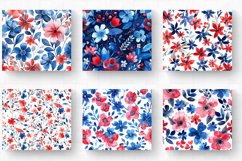 4th of July Watercolor Floral Tumbler Wrap, 20oz Skinny Tumb Product Image 2